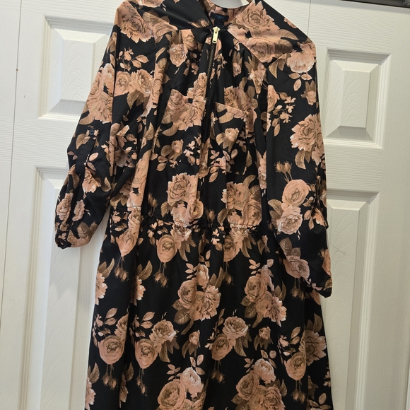 Rue21 Dresses & Skirts - Rue21 Brown and Pink Floral Long Sleeve Dress